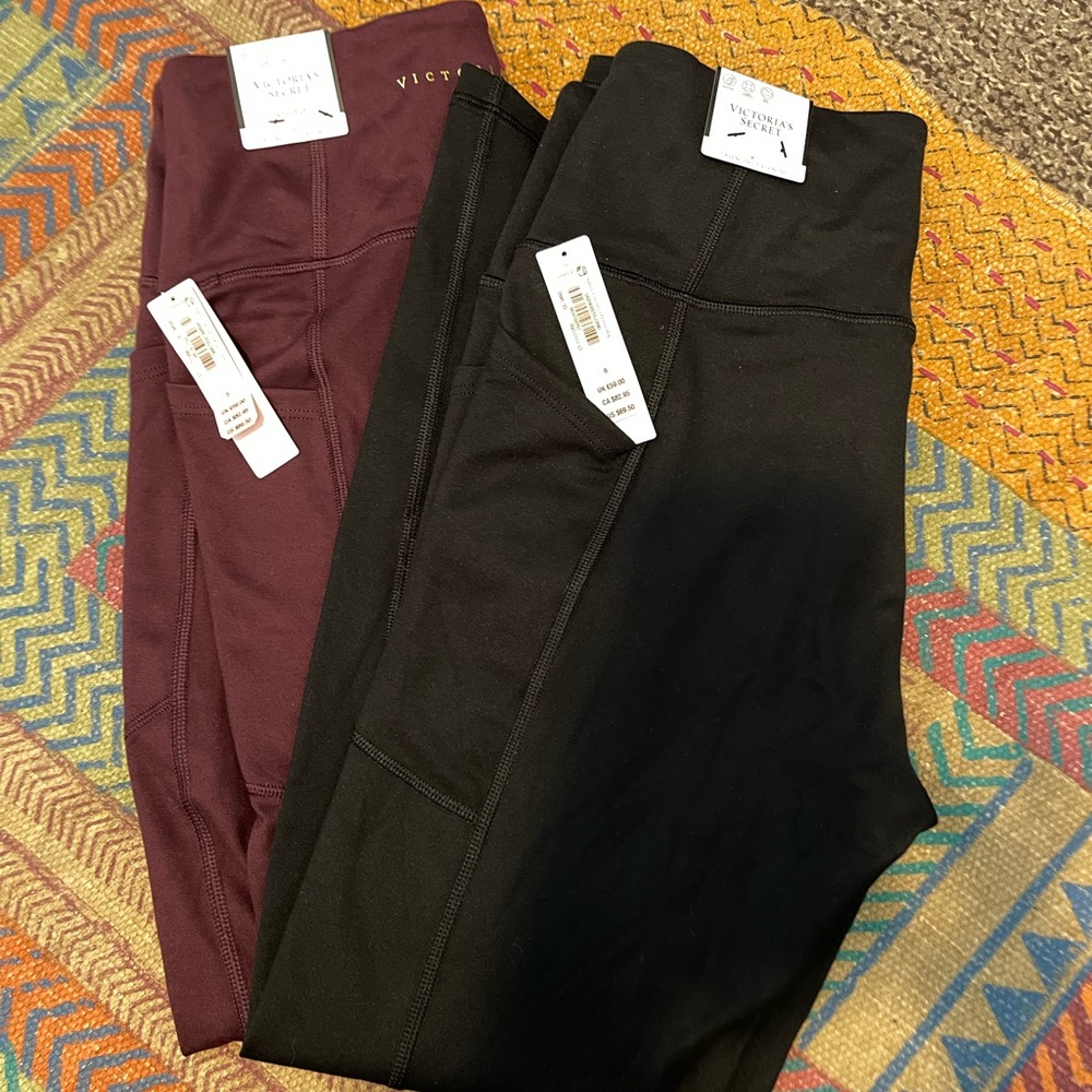 Set of 2 Victorias Secret Leggings w/ Pockets. New with Tags